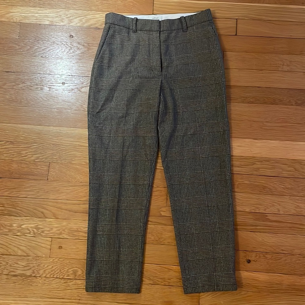 Wilfred Aritzia Wool and Cashmere Glen Plaid Tan/Black Pants Size 2